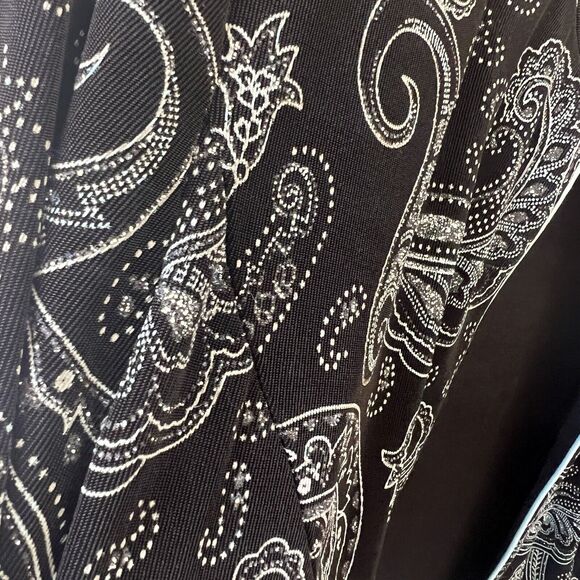 ALEX EVENINGS Women's Sparkly/Metallic Black and Light Blue Jacket USA made L - Picture 8 of 10